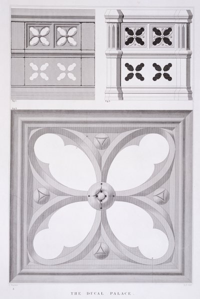 Il Palazzo Ducale, compartimenti del balcone meridionale, da 